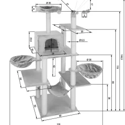 Arbre à chat LILOU 165 cm