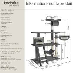 Arbre à chat MARCEL 141 cm