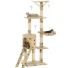 Arbre a chat avec griffoir en sisal 138cm Beige Motif de pattes