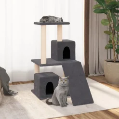 Arbre a chat avec griffoirs en sisal Gris fonce 82 cm