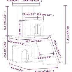 Arbre a chat avec griffoirs en sisal Gris fonce 82 cm