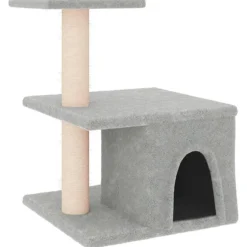 Arbre a chat avec griffoirs en sisal gris clair 48 cm