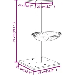 Arbre a chat avec griffoir en sisal Gris fonce 74 cm
