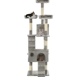 Arbre a chat avec griffoirs en sisal 170 cm Gris
