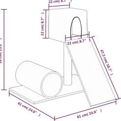 Arbre a chat avec griffoir en sisal Gris fonce 59 cm