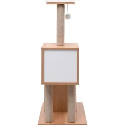 Arbre a chat avec tapis a gratter en sisal 104 cm