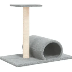 Arbre a chat avec tunnel Gris clair 60x34,5x50 cm