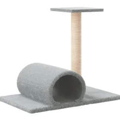 Arbre a chat avec tunnel Gris clair 60x34,5x50 cm