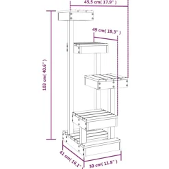 Arbre a chat Blanc 45,5x49x103 cm Bois de pin massif
