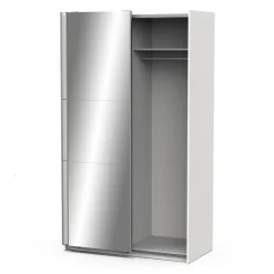 Armoire 2 portes coulissantes 1 miroir L120 cm THIBAULT