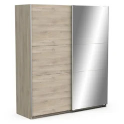 Armoire 2 portes coulissantes 1 miroir L180 cm THIBAULT