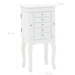Armoire a bijoux sur pieds Blanc
