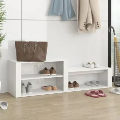 Armoire a chaussure Blanc brillant 150x35x45 cm Bois ingenierie