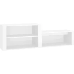 Armoire a chaussure Blanc brillant 150x35x45 cm Bois ingenierie