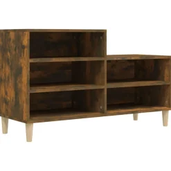 Armoire a chaussures Chene fume 102x36x60 cm Bois d'ingenierie