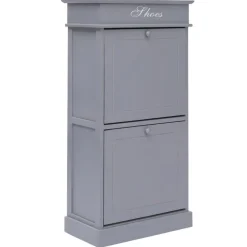Armoire a chaussures Gris 50 x 28 x 98 cm Bois de Paulownia
