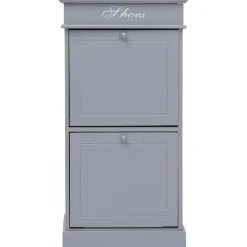 Armoire a chaussures Gris 50 x 28 x 98 cm Bois de Paulownia