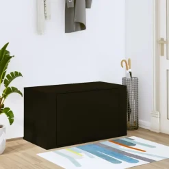 Armoire a chaussures murale Noir 70x35x38 cm Bois d'ingenierie
