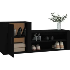 Armoire a chaussures Noir 130x35x54 cm Bois d'ingenierie