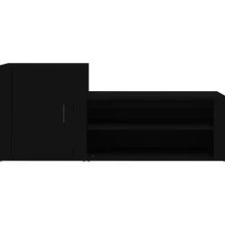 Armoire a chaussures Noir 130x35x54 cm Bois d'ingenierie