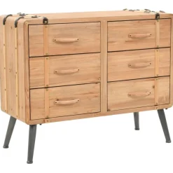 Armoire a tiroirs bois de sapin massif 91x35x73 cm