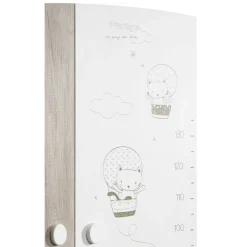 Armoire bébé 2 portes BALLOON, 1 penderie, 3 tablettes