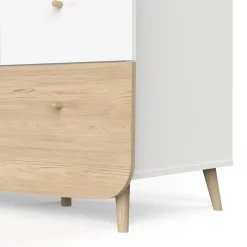 Armoire bébé enfant 2 portes 2 tiroirs blanc LINIA