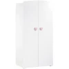 Armoire chambre bébé 2 portes NEW BASIC Boutons C&oelig;ur Rose