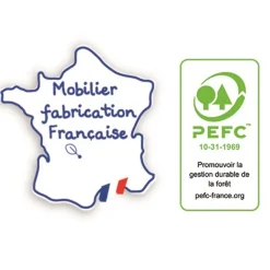 Armoire chambre bébé 2 portes NEW BASIC Boutons C&oelig;ur Rose