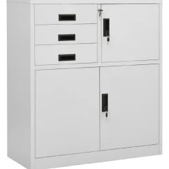 Armoire de bureau Gris clair 90x40x102 cm Acier