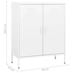 Armoire de rangement Blanc 80x35x101,5 cm Acier
