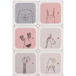 Armoire de rangement pour enfants avec 6 cubes Rose PP