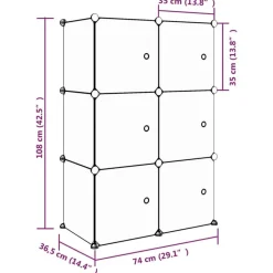 Armoire de rangement pour enfants avec 6 cubes Rose PP