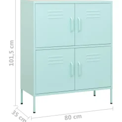 Armoire de rangement Vert menthe 80x35x101,5 cm Acier