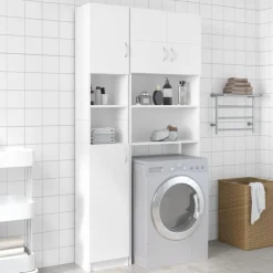 Armoire de salle de bain Blanc 32x25,5x190 cm Bois d'ingenierie