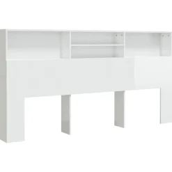 Armoire de tete de lit Blanc brillant 200x19x103,5 cm