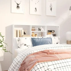 Armoire de tete de lit Blanc 120x19x103,5 cm