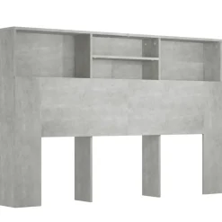 Armoire de tete de lit Gris beton 160x19x103,5 cm