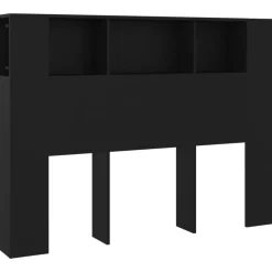 Armoire de tete de lit Noir 140x18,5x104,5 cm