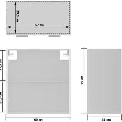 Armoire en verre suspendue Blanc brillant Bois d'ingenierie