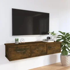 Armoire murale Chene fume 88x26x18,5 cm Bois d'ingenierie