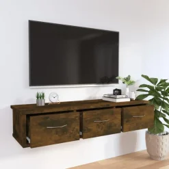 Armoire murale Chene fume 88x26x18,5 cm Bois d'ingenierie