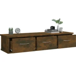 Armoire murale Chene fume 88x26x18,5 cm Bois d'ingenierie