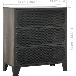 Armoires de rangement 2 pcs Gris 72x36x82 cm Metal et MDF