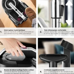 Aspirateur VC900, 900 W, sans sac, sols durs et tapis