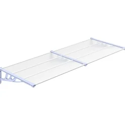Auvent de porte Gris et transparent 239x90 cm Polycarbonate