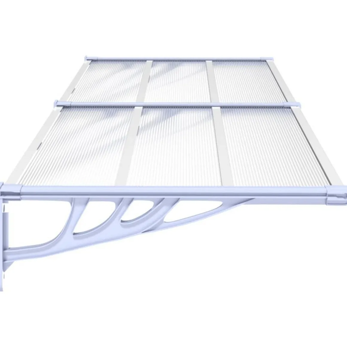 Auvent de porte Gris et transparent 239x90 cm Polycarbonate
