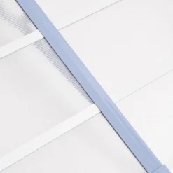 Auvent de porte Gris et transparent 239x90 cm Polycarbonate
