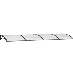 Auvent de porte Noir 350x100 cm Polycarbonate