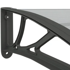 Auvent de porte Noir 350x100 cm Polycarbonate